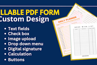 design fillable pdf custom digital journals, planner, workbook, activity book