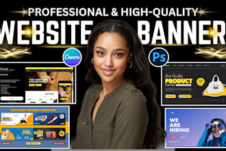 shopify banner, website banner, hero image, canva gig, static canva ads