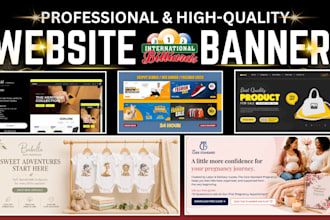 shopify banner, website banner, hero image, canva gig, static canva ads