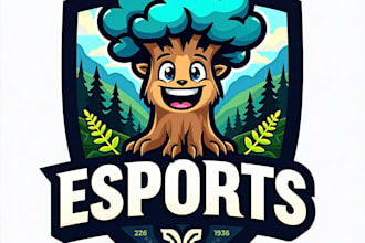 design high quality esport nature cartoon mascot logo with unlimited revision