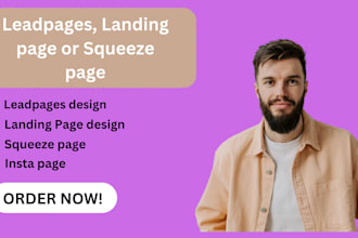 design funnel landing page, squeeze page on leadpages, instapage, carrd unbounce