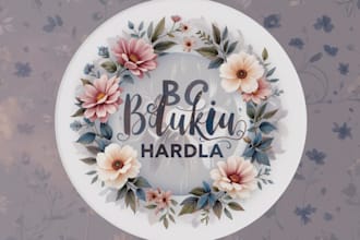 create beautiful feminine botanical watercolor logo