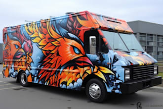 make branding vehicle wrap design for your pickup, truck, trailer