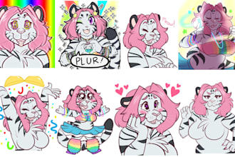 furry telegram stickers, discord sticker, crypto sticker, fursona sticker packs
