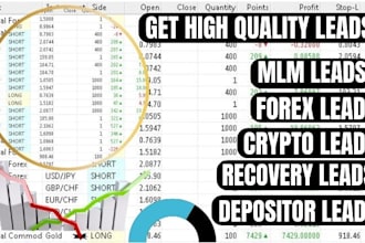 delivery hot crypto leads, forex leads, crypto emails, mlm leads, investor leads