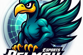 design high quality esport peacock mascot logo with unlimited revision