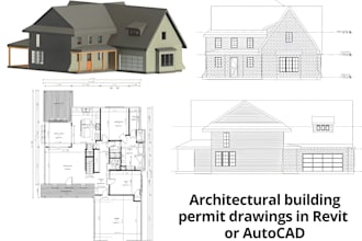 do 3d modelling, architecture, construction and permit drawing in revit cad