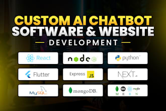 develop ai chatgpt website, mobile app, ai saas app, ai chatbot and ai software