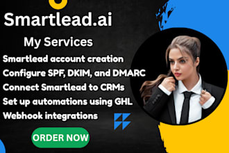 set up smartlead ai account, connect smartlead to crms, and set up automations