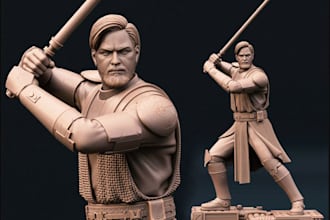 sculpt 3d character, 3d model, 3d game model, action figure for 3d printing