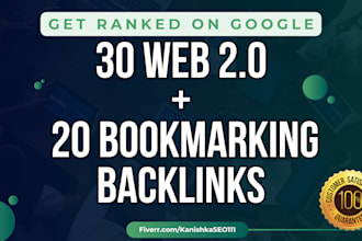 build 30 web 2 0 and 20 bookmarking backlinks for SEO