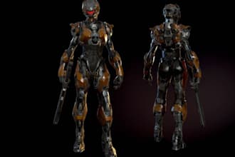 detailed 3d cyborg model, robot, human cyberpunk, 4k texture, ue5 rig, animation