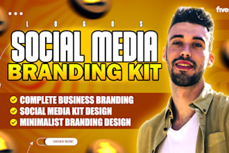 design a professional logo, branding, and social media kit