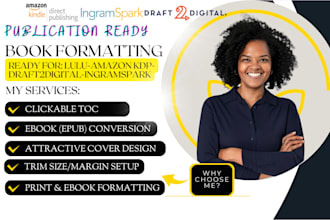 publish book promotion do book formatting for draft2digital amazon kdp lulu book