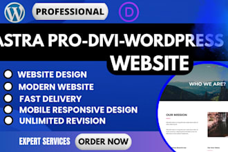 build a wordpress website with divi astra pro elementor