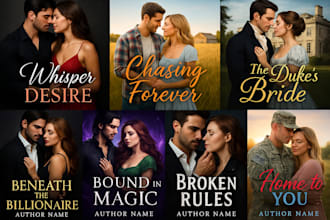 design a stunning custom romance book cover for ebook paperback with 3d mockup