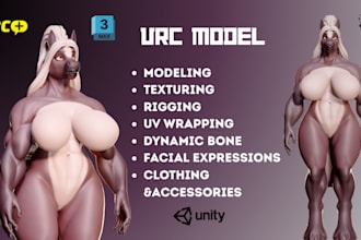 create high quality vrchat avatar, 3d furry model, vtuber model, vseeface