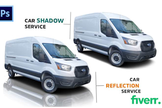 expert car photo editing with background replacement and shadow creation