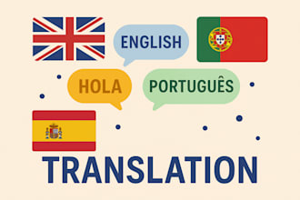 translate english, spanish and portuguese content quickly and accurately