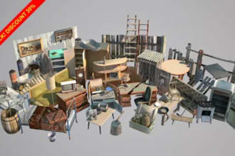 create realistic 3d game assets ,props,object in blender,3ds max,substance