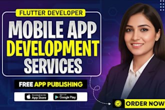 create a flutter ecommerce or business app for android and ios with firebase