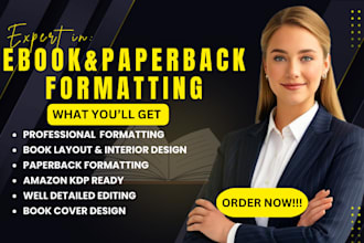 do book formatting for paperback, amazon KDP, kindle ebook, lulu and publishing