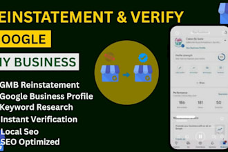 setup, reinstate suspended gmb and do google my business profile verification