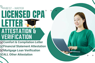 write a CPA letter, comfort letter, US CPA letter, and financial letter