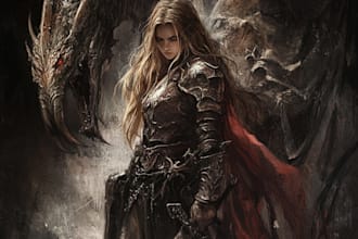 draw realistic fantasy horror character and concept art