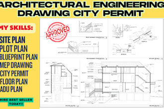 draft city permit architectural design, adu city permit, mep, blueprint permit