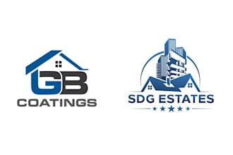 make property, mortgage, home, building, construction, real estate logo design