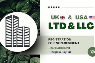 register your ltd company in UK or llc in USA and business bank account