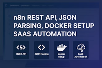 n8n rest API workflows, json parsing setup, docker configuration,saas automation