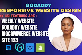 create bigcommerce godaddy weebly site123 to design