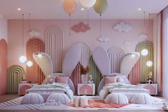 do 3d cgi kids bedroom design, kids room, playroom, dressing room design