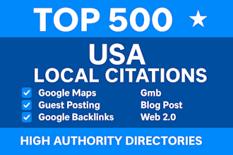 put business on 350 USA local citations directories local SEO