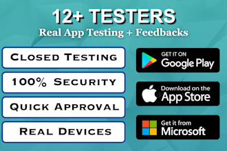 provide 12 to 25 testers for play store, google play console app testing