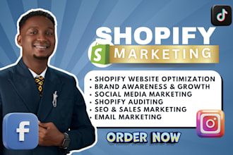 promote shopify store, etsy shop, social media marketing to boast sales, shopify
