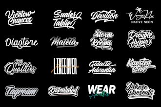 typography hand lettering, clothing brand and urban streetwear t shirt logo
