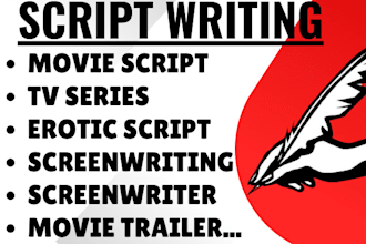 write erotic movie script screenwriting screenplay romance fantasy  TV series