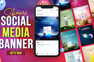 design social media and web banners for skincare and beauty brands