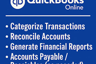 do your quickbook bookkeeping online and categorize accounts