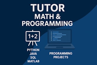 tutor math,python, java, sql, matlab and programming projects