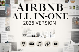 provide a full airbnb host template kit editable in canva