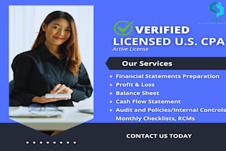create US CPA financial statements, profit loss, balance sheet, cash flow stmt