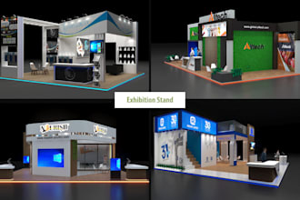 make 3d exhibition stand, kiosk, pavillion, layout, booth, event layout