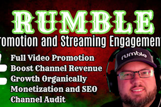 do organic rumble video promotion, rumble promotion, rumble channel monetization