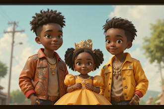 be your expert 3d african american book illustrator with book cover design