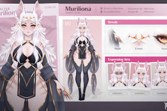 draw professional vtuber model ready to rig for live2d