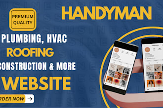 design roofing, plumber, electrician, construction handyman, wordpress website